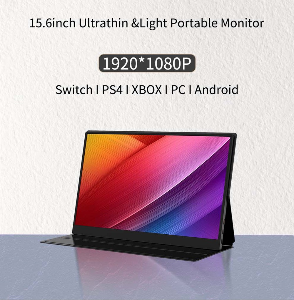 AOSIMAN ASM-156FCC Portable Monitor 15.6 inch IPS HDR 1920*1080 Resolution Full Metal Body Dual Type-C+Mini HDMI