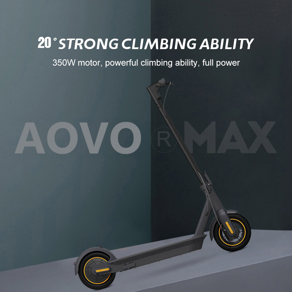 AOVOPRO AOVO Max Electric Scooter 10 Inch Pneumatic Tire 350W Rated Motor 35Km/h Max Speed 36V 15.6Ah Battery For 45-60km Range - Black 17 AOVO Max Electric Scooter 10'' Pneumatic Tire 350W Rated Motor 15.6Ah Battery for 45-60km Range 35km/h Max Speed - Black