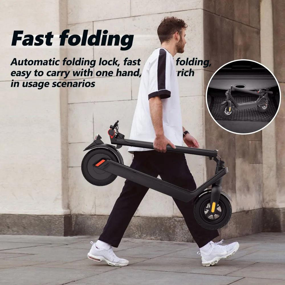 AOVO X9 Plus Electric Scooter 10'' Explosion-proof Tire 36V Rated 500W Motor 40km/h Max Speed 65km Range - Grey