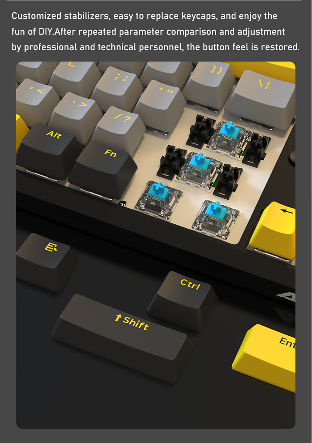 Ajazz K870T Pro 87 Keys Triple Modes Mechanical Keyboard