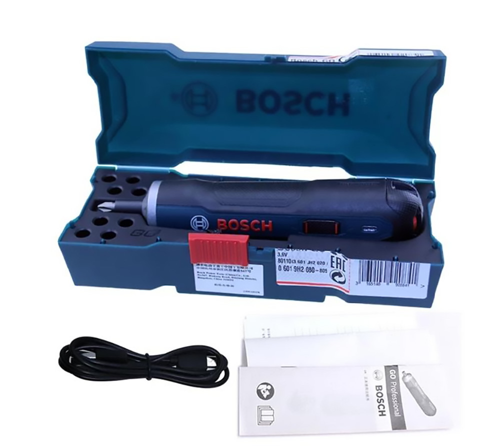 BOSCH GO Mini Electric Screwdriver 3.6V 1.5Ah Cordless Rechargeable Hand Drill Power Tool, 2.5-5Nm 6-Speed Torque Control