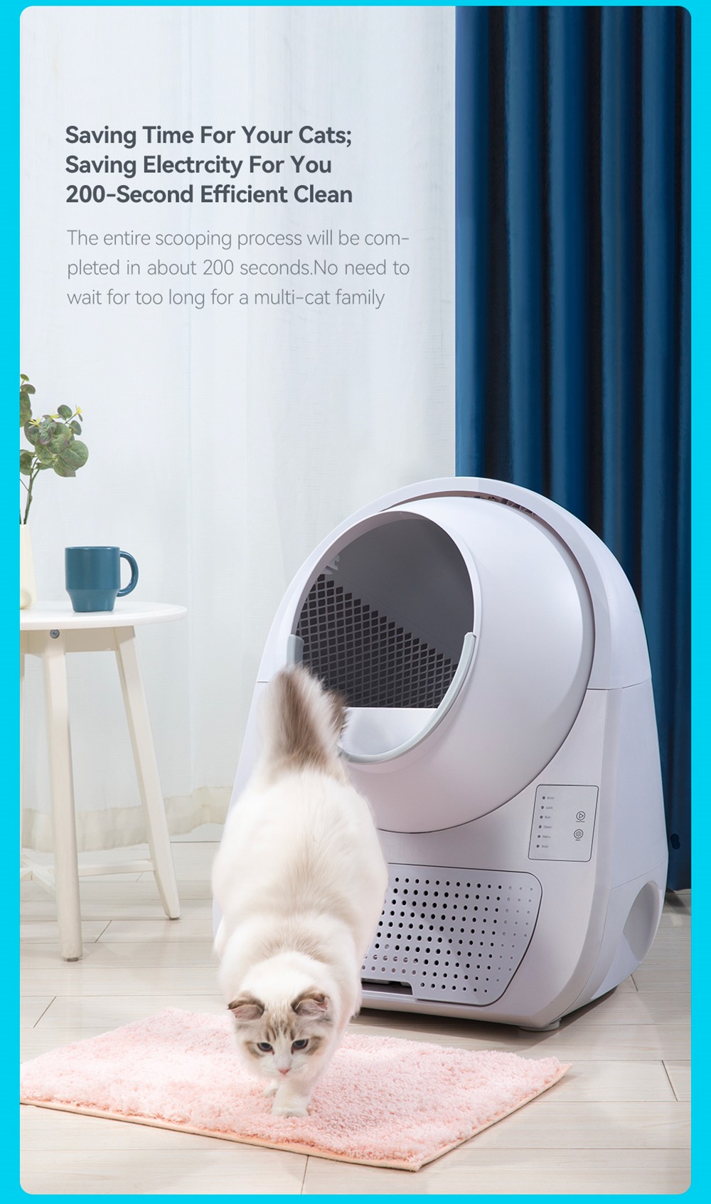 CATLINK CL-03 Automatic Cat Litter Pot, DC 12V 5W Auto-Sensing Mode One-Click Empty, 13L Capacity - Grey