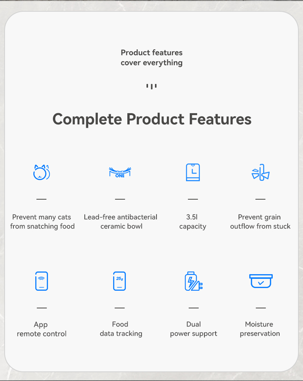 CATLINK CL-F-01 Cat Food Feeder, 3.5L Pet Smart Food Dispenser, Data Tracking, Dual Power Support, App Remote Control