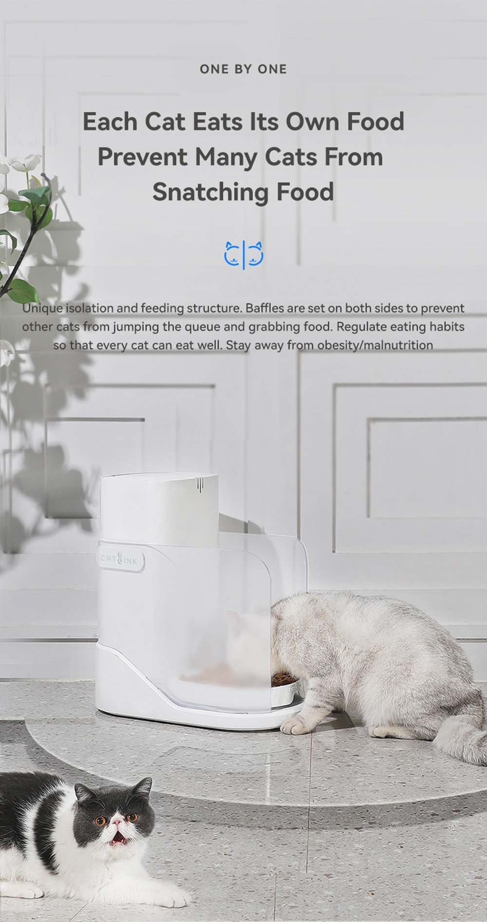 CATLINK CL-F-01 Cat Food Feeder, 3.5L Pet Smart Food Dispenser, Data Tracking, Dual Power Support, App Remote Control