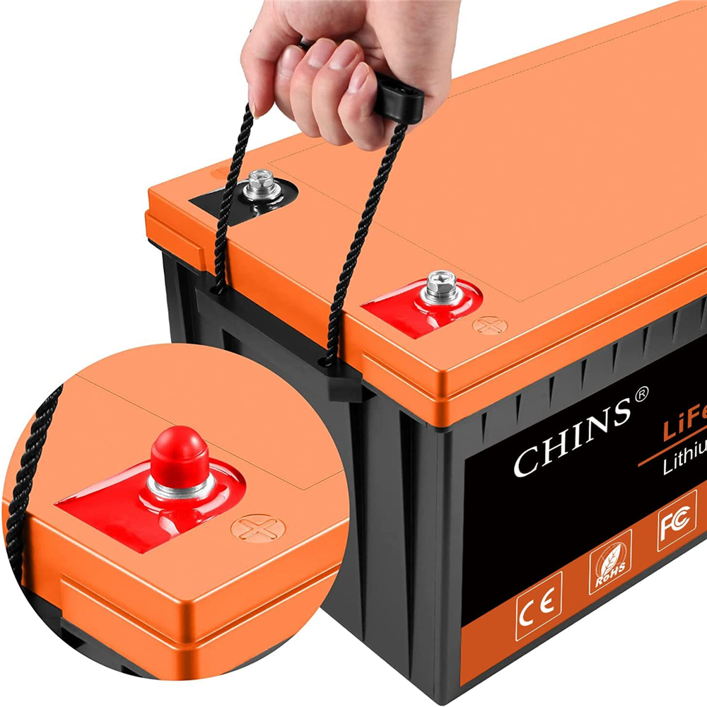 CHINS 24V 100Ah LiFePO4 Lithium Battery, Built-in 100A BMS, 2560W Power Output for RV Caravan Solar Off-Grid