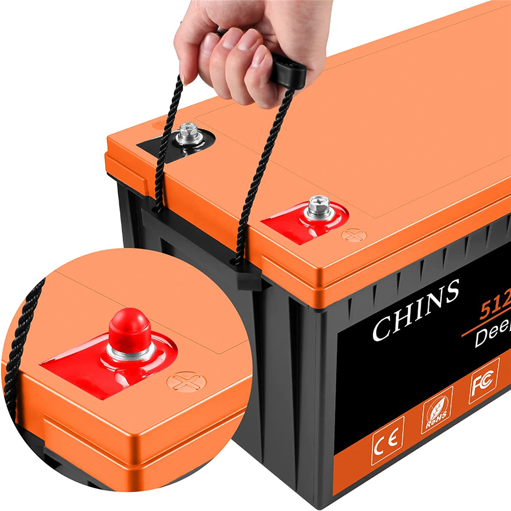 CHINS 24V 200Ah LiFePO4 Lithium Battery, Built-in 200A BMS, 2000+Cycles 5120W Power Output for RV Caravan Solar Off-Grid
