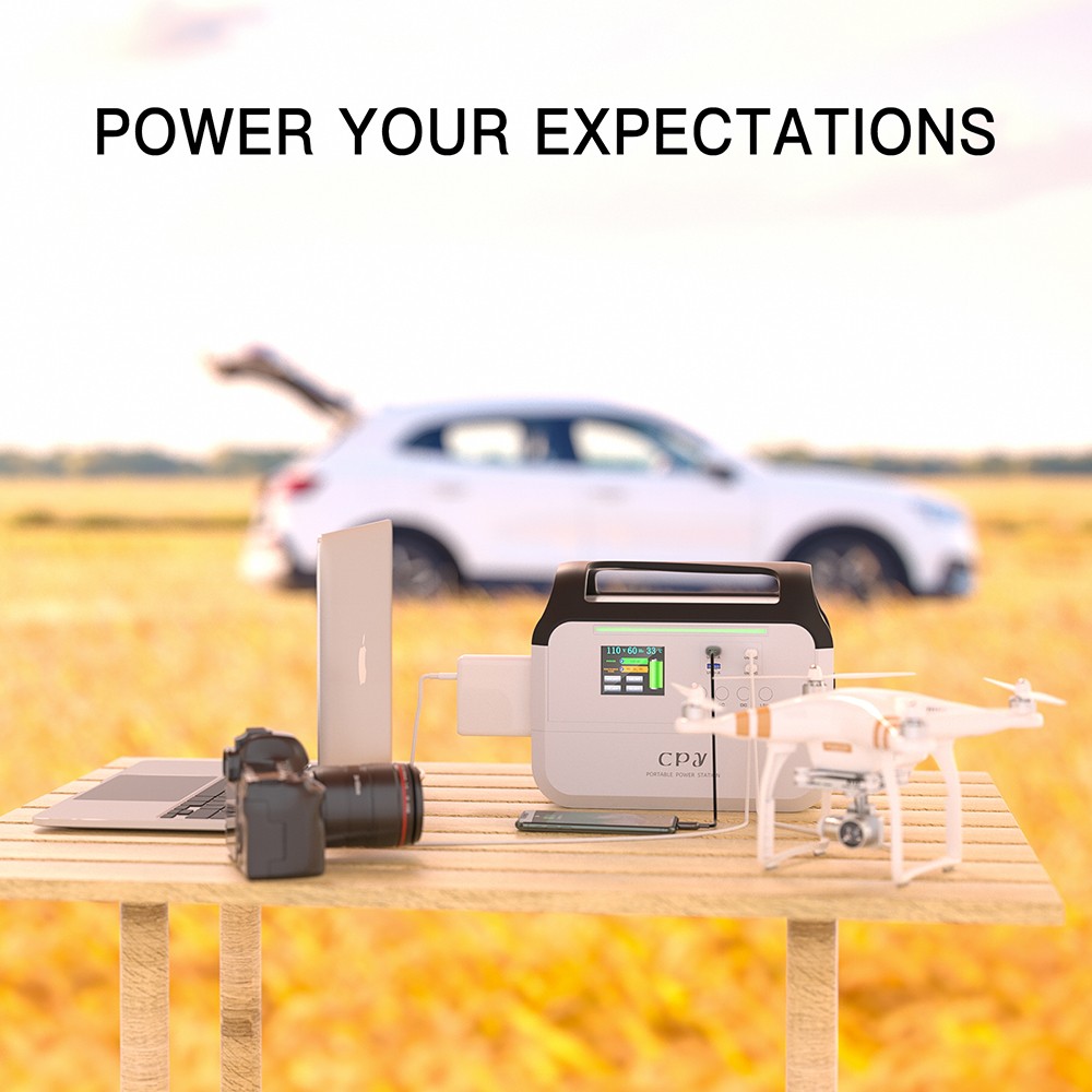 CPY 800 Mini Portable Power Station 288Wh Battery 1600W Peak Power, 6 Outputs, Charge to 80% in 1 Hour, Detachable Function