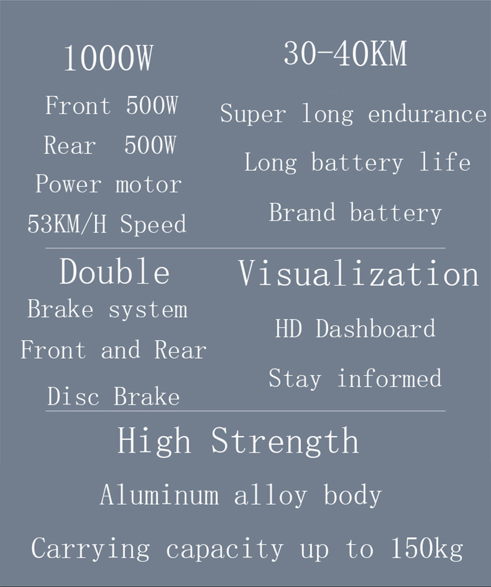 CYBERBOT MINI Electric Scooter Front 500W + Rear 500W Dual Motors 48V 18Ah Battery for 30-40KM Range 53KM Max Speed