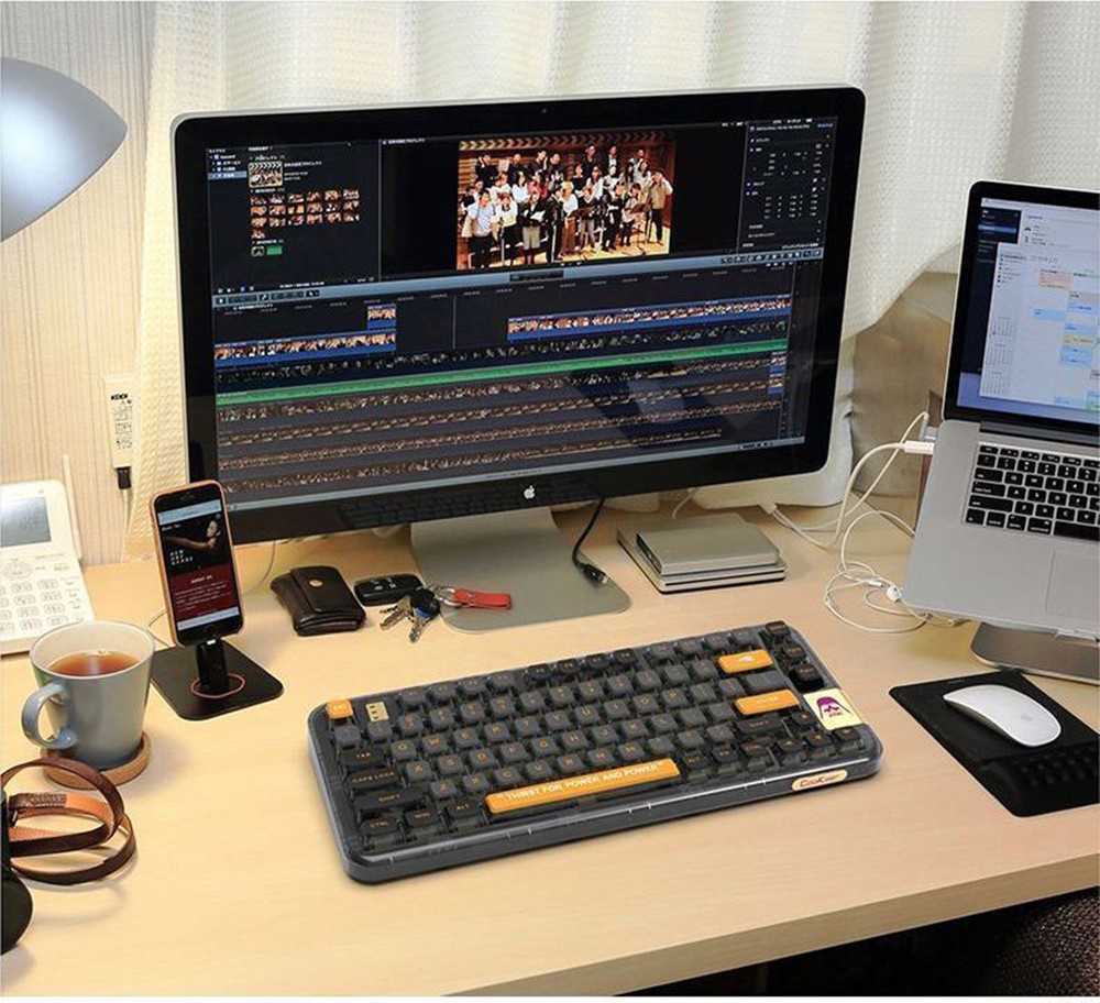 CoolKiller CK75 75% 80Keys Gasket Mount Hot Swap Tripe Mode Wireless Mechanical Keyboard RGB Backlight - Black Knight