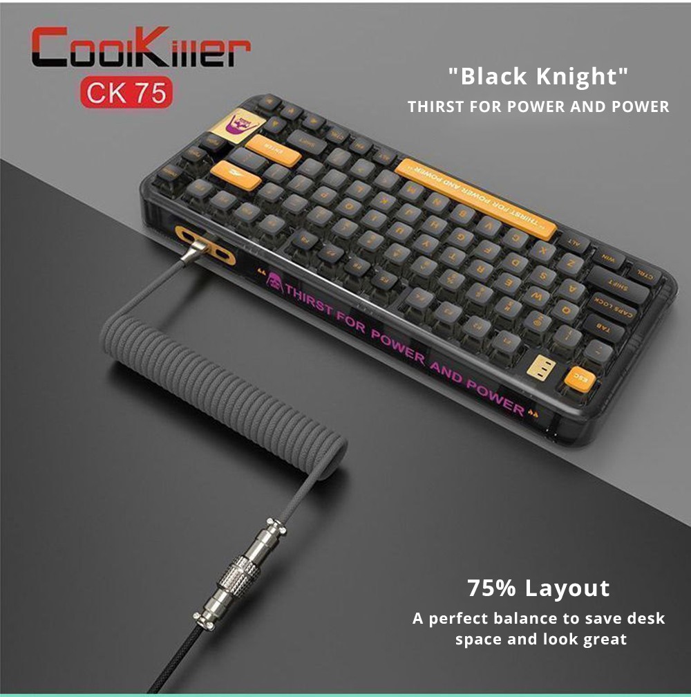 CoolKiller CK75 75% 80Keys Gasket Mount Hot Swap Tripe Mode Wireless Mechanical Keyboard RGB Backlight - Mint Green