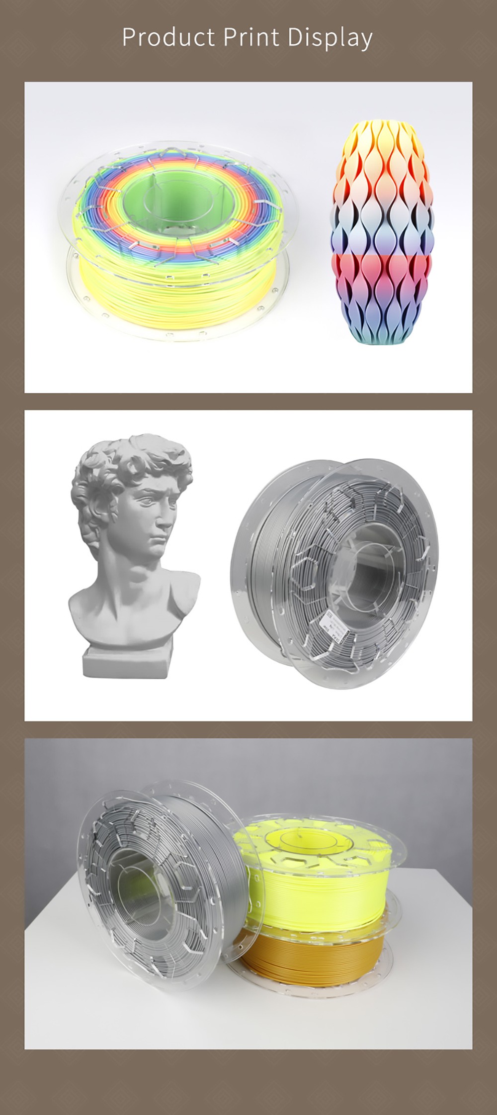 Creality CR-PLA 1.75mm 3D Printing Filament, Tolerance +/- 0.03mm, 1kg - White