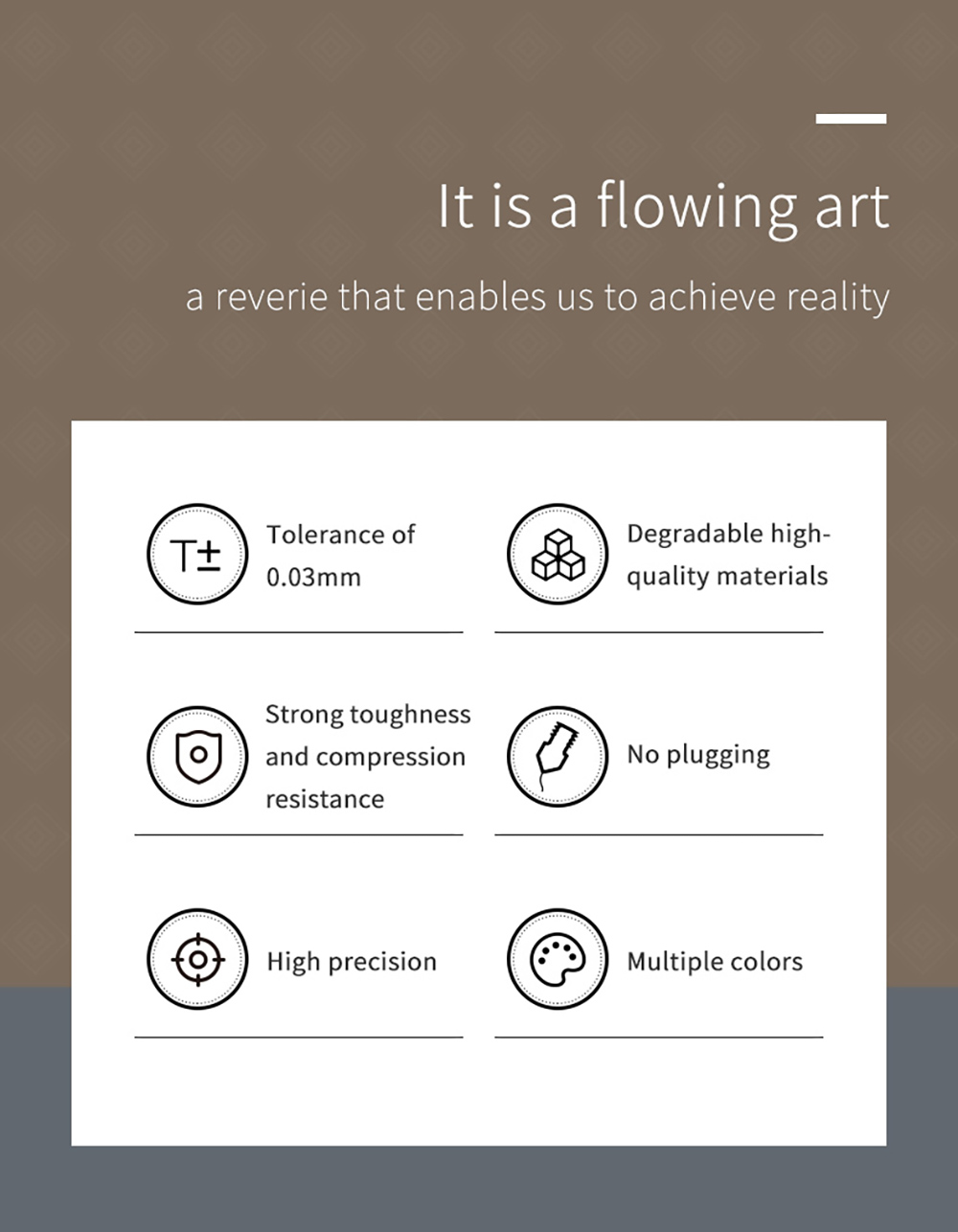 Creality CR-PLA 1.75mm 3D Printing Filament, Tolerance +/- 0.03mm, 1kg - White