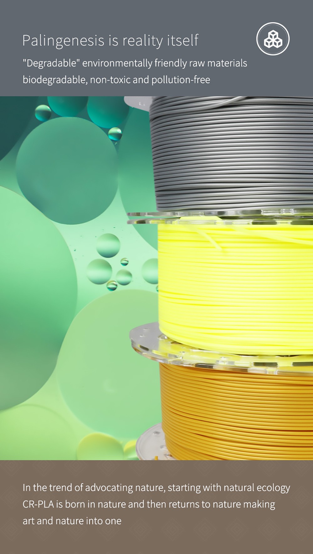 Creality CR-PLA 1.75mm 3D Printing Filament, Tolerance +/- 0.03mm, 1kg - White