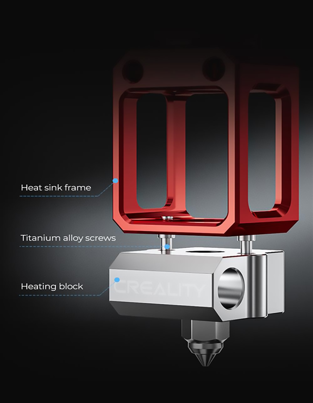 Creality Spider Hotend Pro, 300 Celsius High Temperature Resistant, 300mm/s High-Speed Printing, High Flow Printing - Upgrade Version