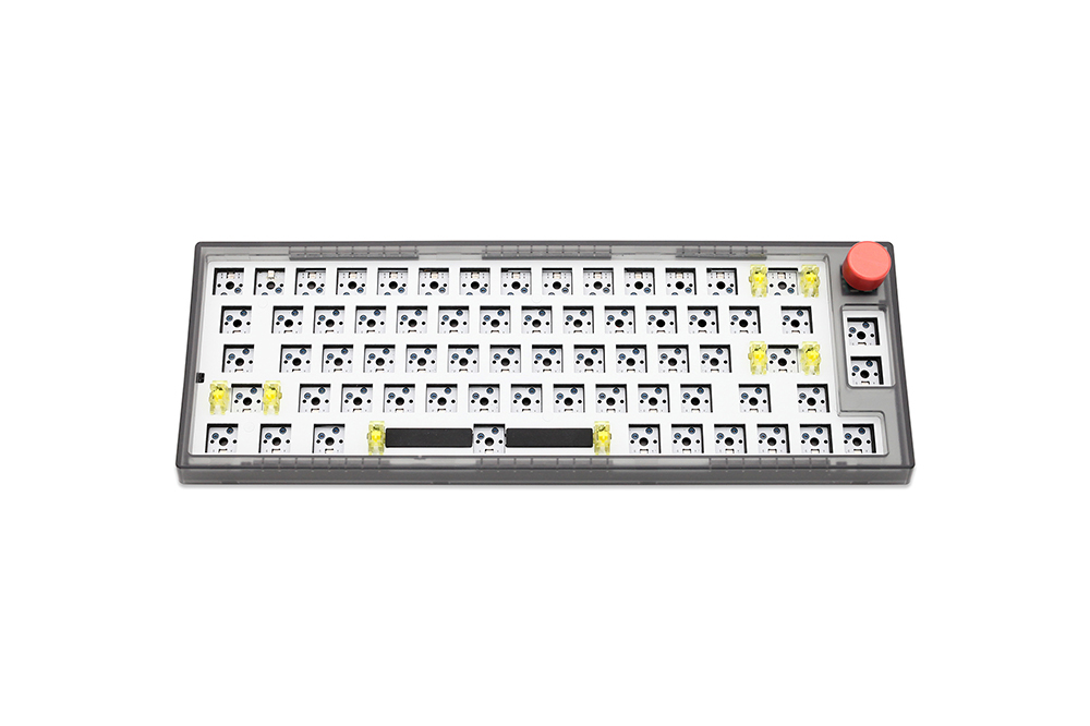 DUKHARO VN66 66 Keys 65% DIY Kit RGB Mechanical Gaming Keyboard Gasket Mount with Knob Control - White