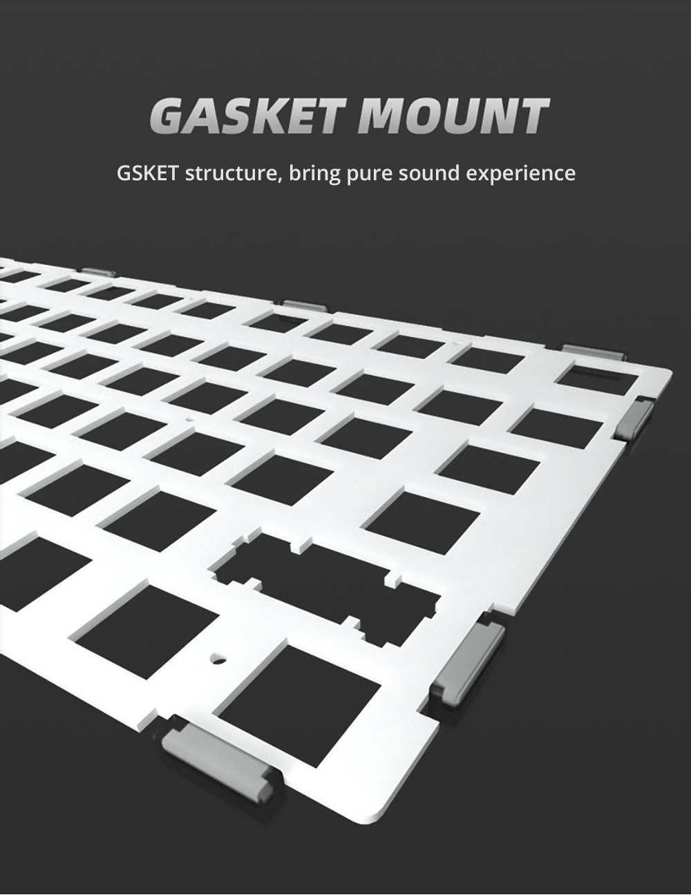 DUKHARO VN96 96% 96 key RGB Mechanical keyboard Gasket Mount with knob control Gateron Yellow - White