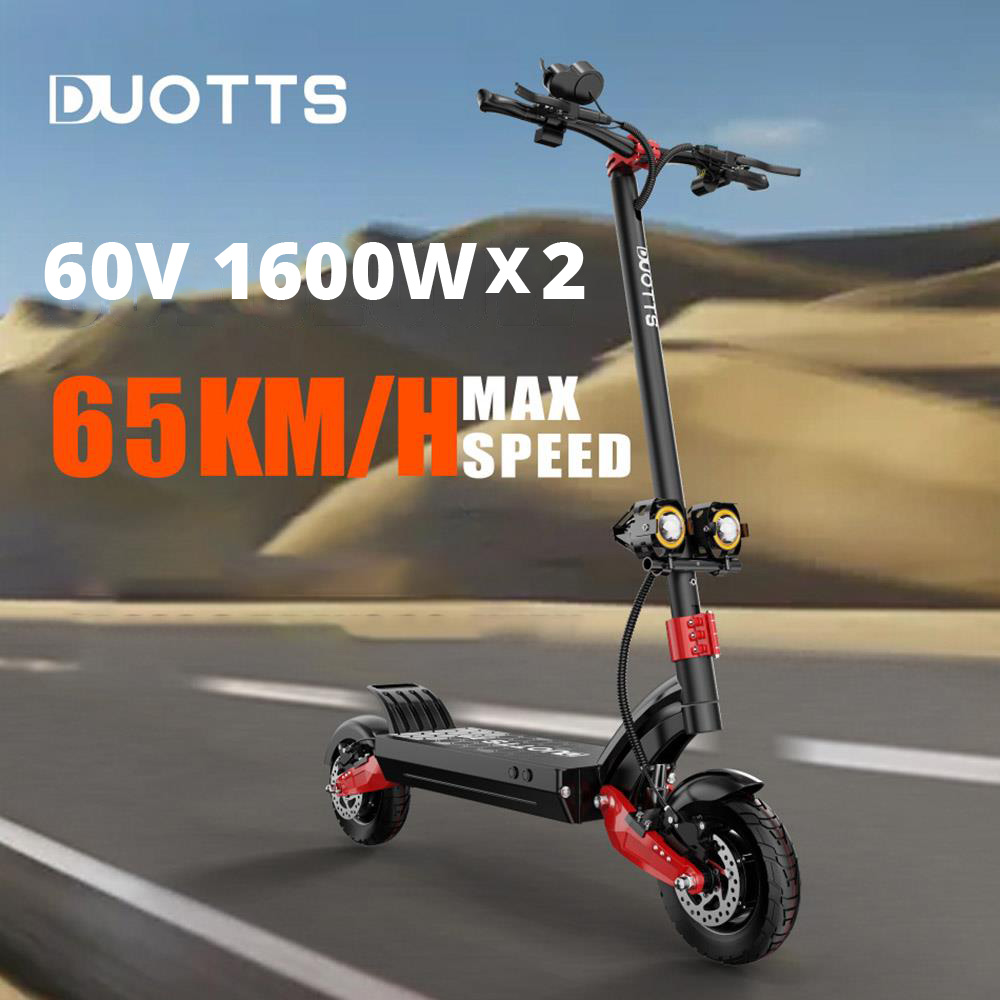DUOTTS D10 Electric Scooter 1600W*2 Dual Motor 60V 20.8Ah Battery 65km/h Max Speed 150kg Load