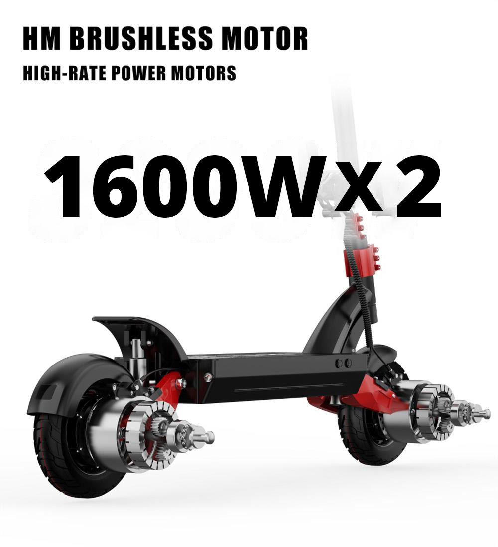 DUOTTS D10 Elskoter 1600W*2 Dubbelmotor 60V 20.8Ah Batteri 65km/h Maxhastighet 150kg Belastning