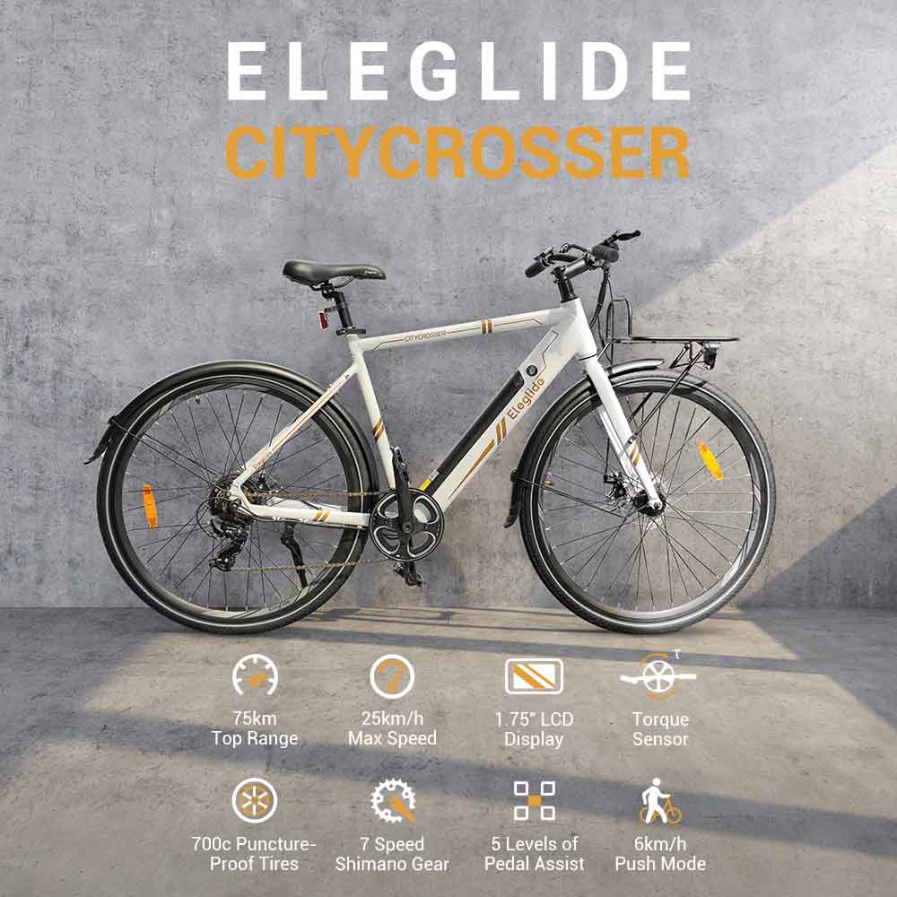 Eleglide Citycrosser Electric Bike 36V 10Ah Battery 250W Motor Moped Bike