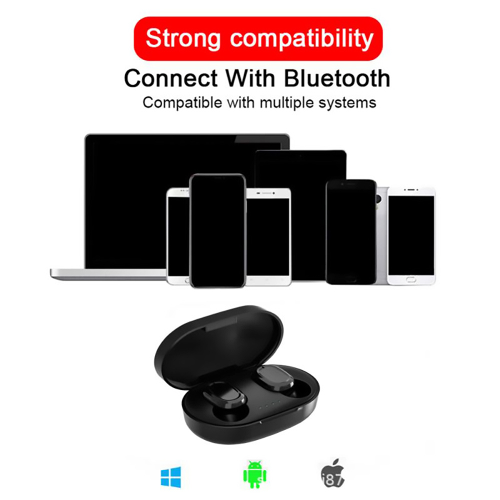 F6D TWS Earbuds Touch Bluetooth 5.0 True Wireless Stereo Headset for Sports - Black