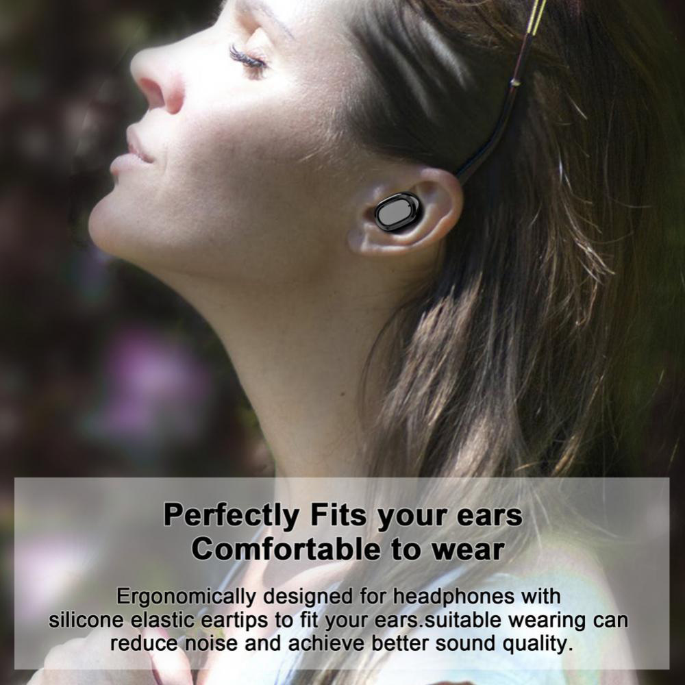 F6D TWS Earbuds Touch Bluetooth 5.0 True Wireless Stereo Headset for Sports - Black