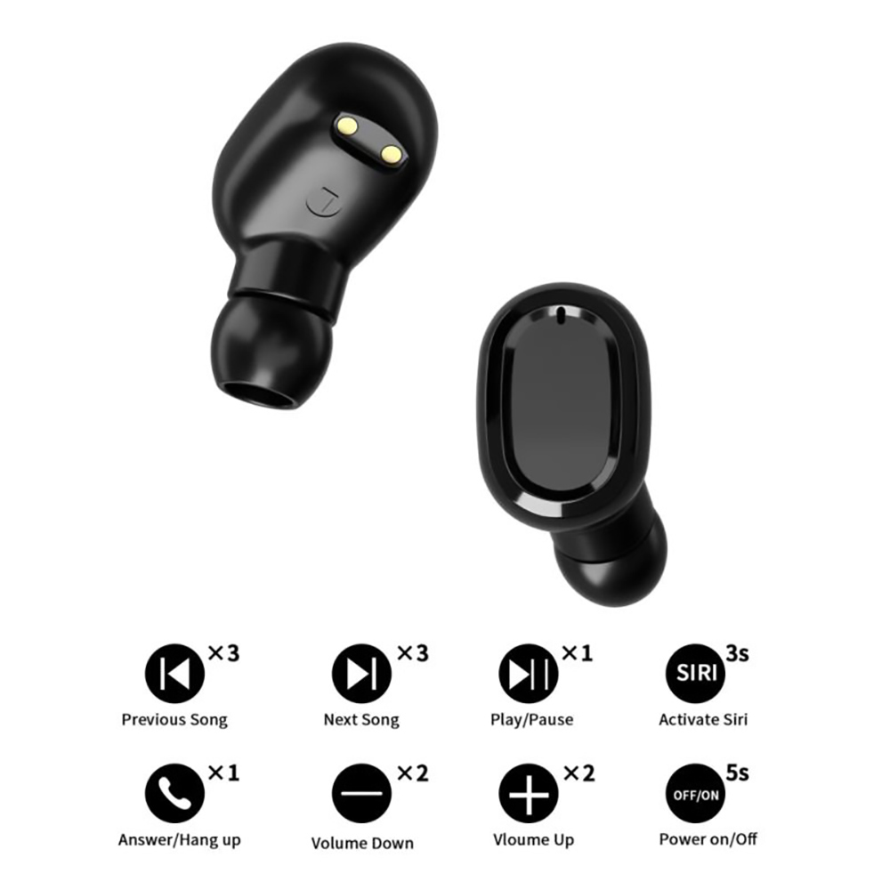 F6D TWS Earbuds Touch Bluetooth 5.0 True Wireless Stereo Headset for Sports - White