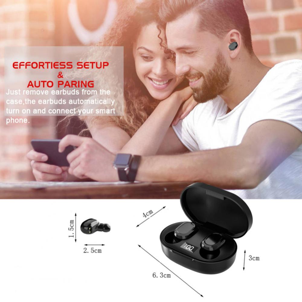 F6S Wireless TWS Bluetooth 5.2 Sports Stereo In-Ear Headphones for Sport Black