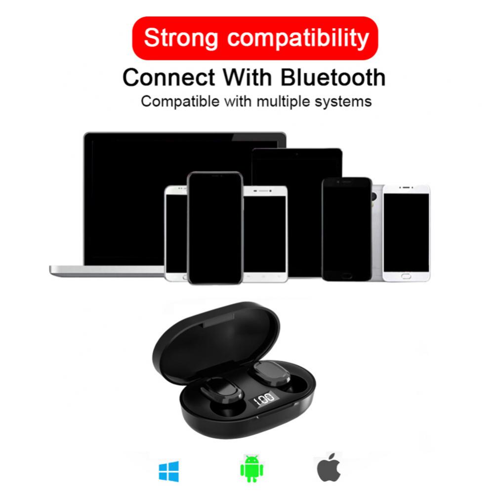 F6S Wireless TWS Bluetooth 5.2 Sports Stereo In-Ear Headphones for Sport Black