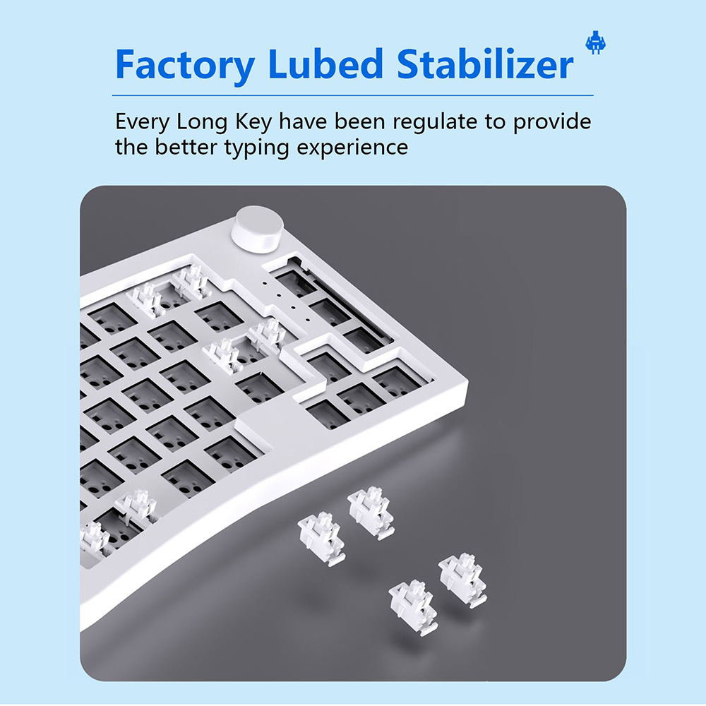 FEKER Alice 80 68-key 65% Gasket Hot Swappable Split Wired/Wireless Mechanical Keyboard DIY Kit, North-Facing LED Light - Black