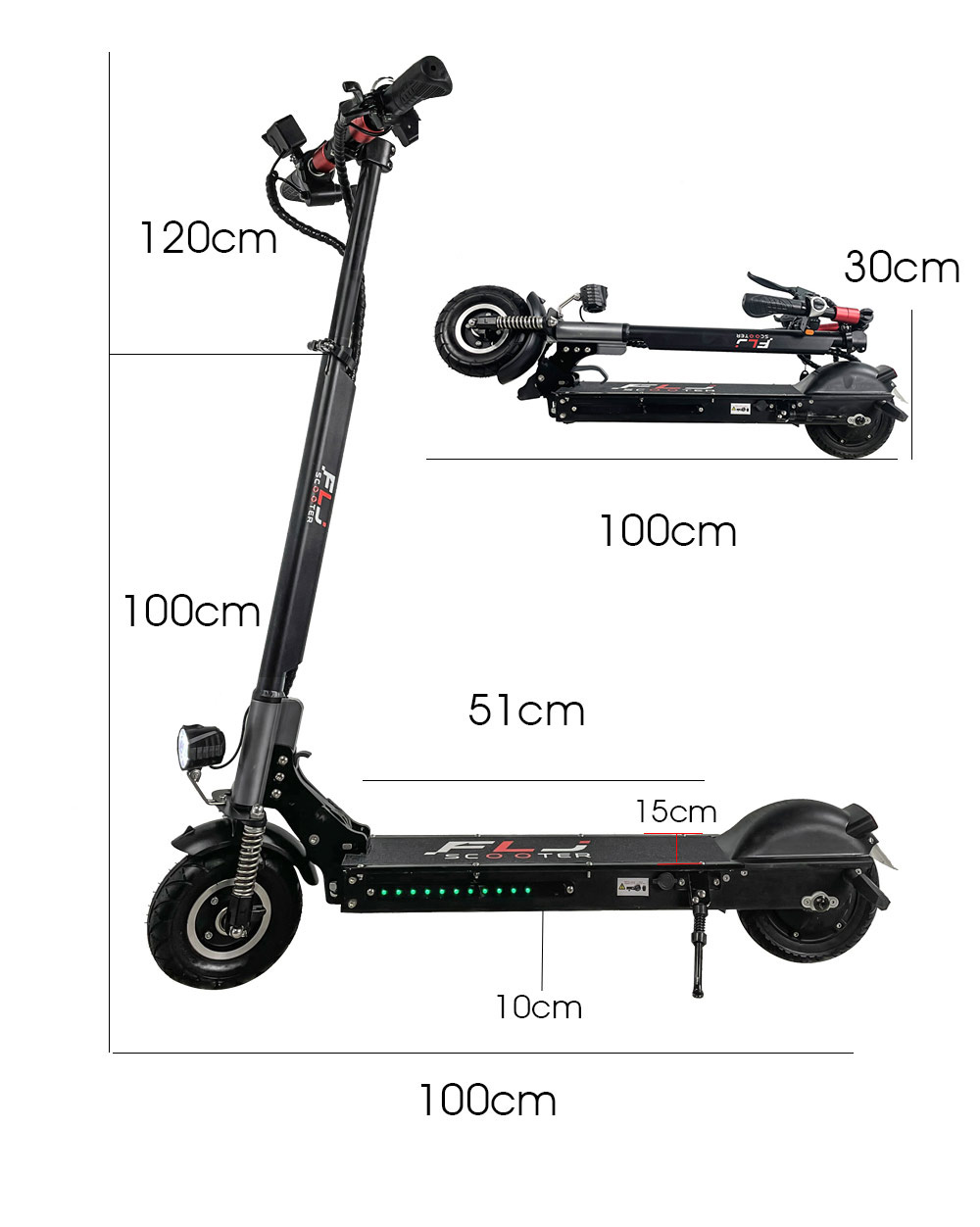 FLJ C8 800W Motor Electric Scooter 8'' Tire 18Ah Battery for 40-60km Range 35km/h Max Speed with Seat