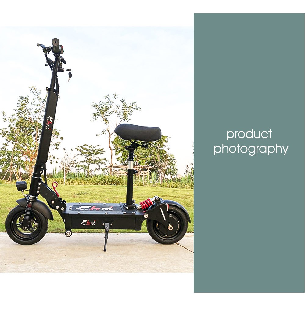 FLJ SK1 1200W Motor Electric Scooter Foldable 10'' Tire 35Ah Battery for 90-120km Range 45km/h Max Speed with Seat
