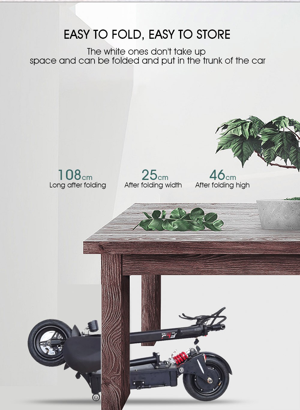 FLJ SK1 1200W Motor Electric Scooter Foldable 10'' Tire 35Ah Battery for 90-120km Range 45km/h Max Speed with Seat