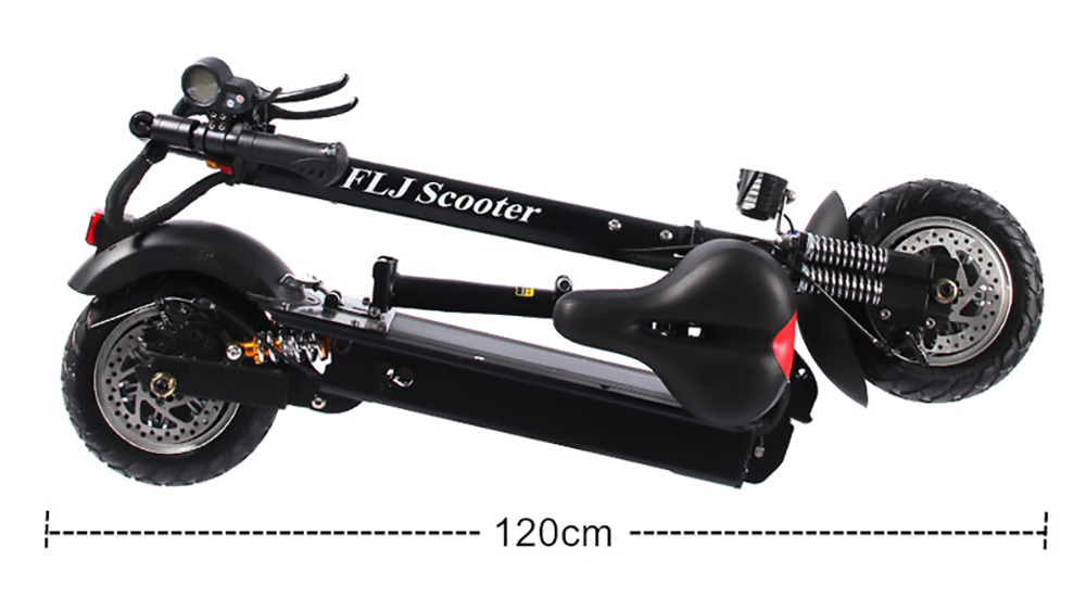 FLJ T11 1200W*2 Dual Motors Electric Scooter 10'' Tire 52V LG 30Ah Battery for 90-120km Range with Seat