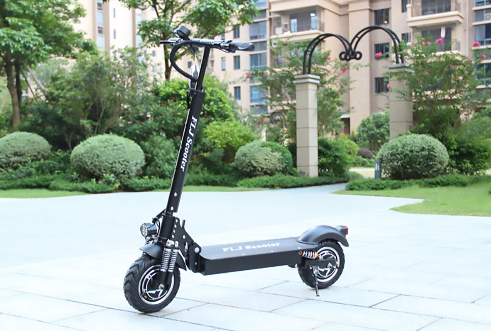 FLJ T11 1200W*2 Dual Motors Electric Scooter 10'' Tire 52V LG 30Ah Battery for 90-120km Range with Seat