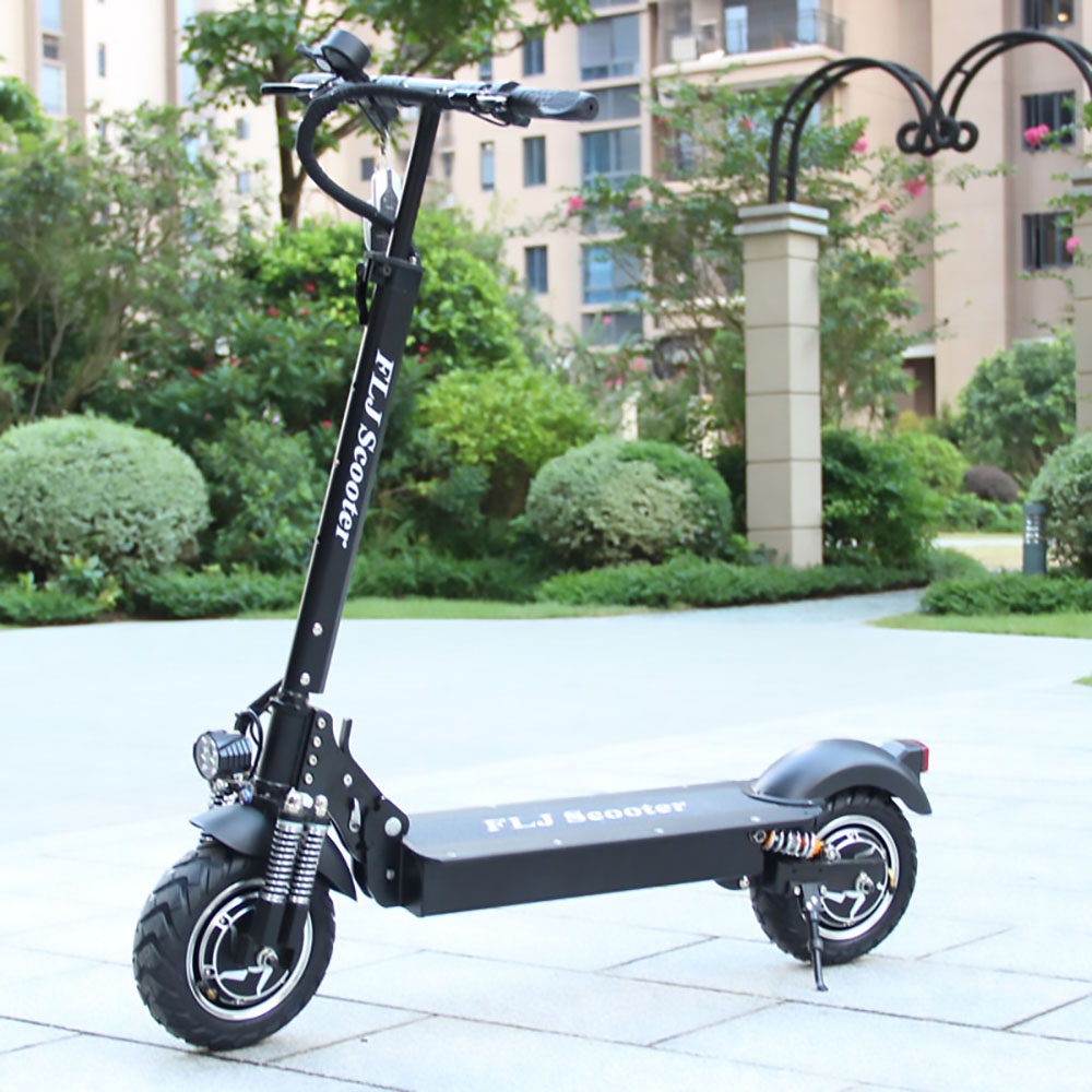 FLJ T11 1200W*2 Dual Motors Electric Scooter 10'' Tire 52V LG 30Ah Battery for 90-120km Range without Seat