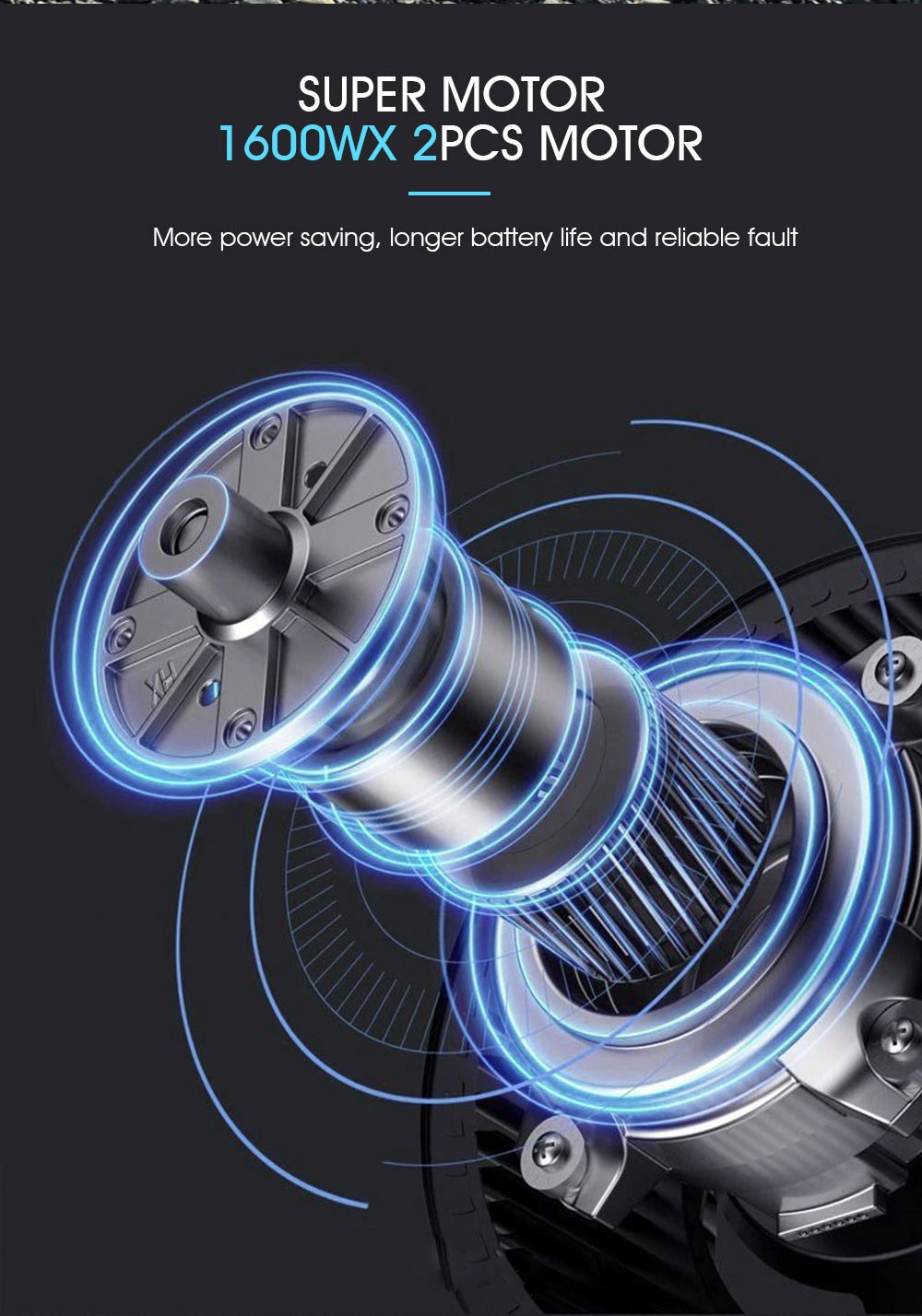 FLJ T113 11inch 2*1600W Dual Motors Electric Scooter with 60V 35Ah Battery Big Power - Without Seat