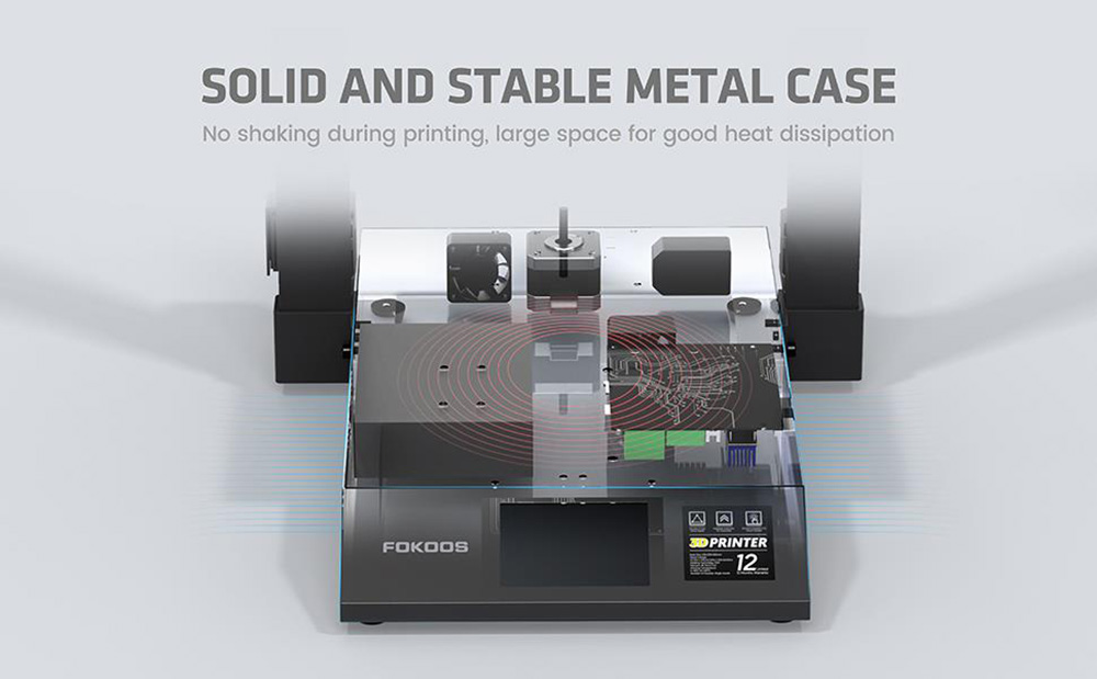 FOKOOS Odin-5 F3 Foldable 3D Printer, Direct Drive, 0.1mm High Precision, Dual Z-axis, 99% Pre-Assembled, 235x235x250mm