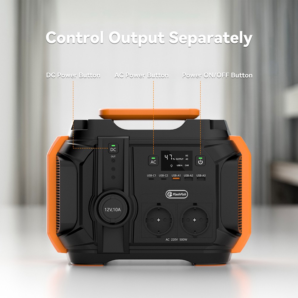 FF Flashfish A501 540Wh 500W Portable Power Station + SP 18V 100W Foldable Solar Panel Outdoor Emergency Power Supply Kit, AC 230V Output Portable Solar Generator CPAP Battery Failure Provides Emergency Power Supply for Motorhomes/Vans Outdoor 16 Flashfish A501 540Wh 500W Portable Power Station + SP 18V 100W Foldable Solar Panel Outdoor Emergency Power Supply Kit