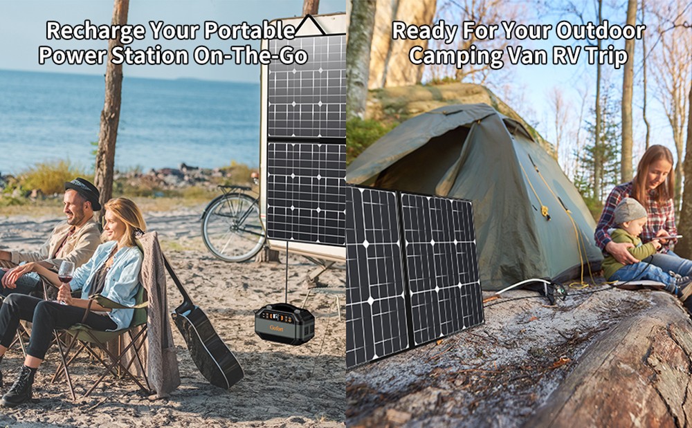 Flashfish UA1100 1200W 1100Wh 200-240V Power Station + SP 18V 100W Foldable Solar Panel Emergency Power Supply Kit