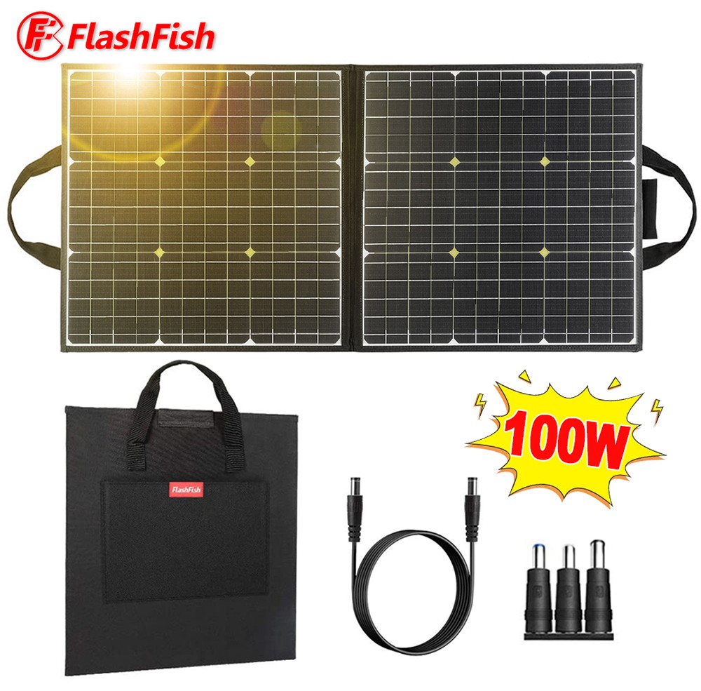 Flashfish UA1100 1200W 1100Wh 200-240V Power Station + SP 18V 100W Foldable Solar Panel Emergency Power Supply Kit
