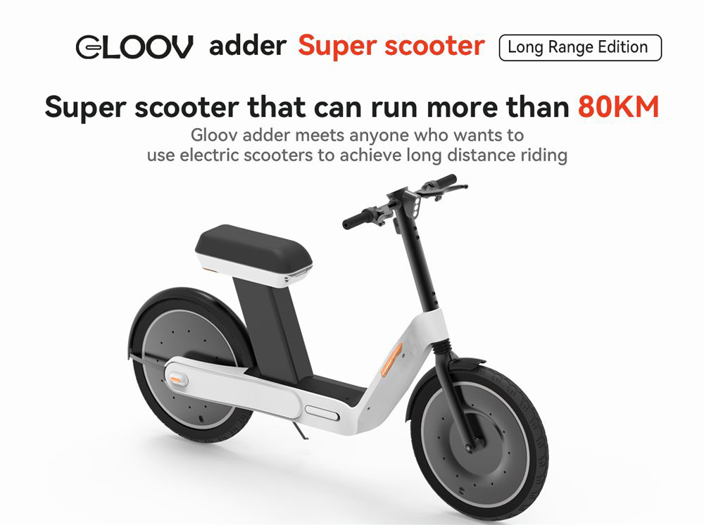 GLOOOV Adder Super Electric Scooter 500W Motor 20Ah Battery Long Range Edition