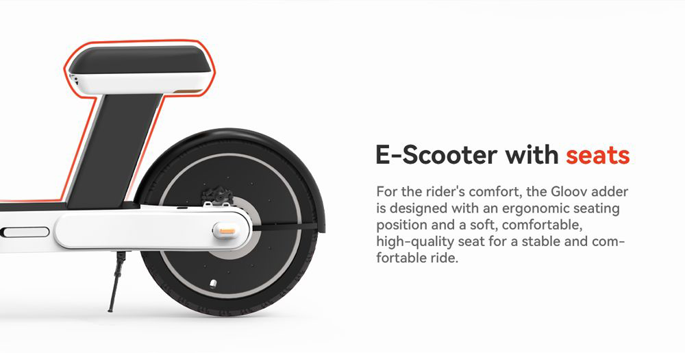 GLOOOV Adder Super Electric Scooter 500W Motor 20Ah Battery Long Range Edition