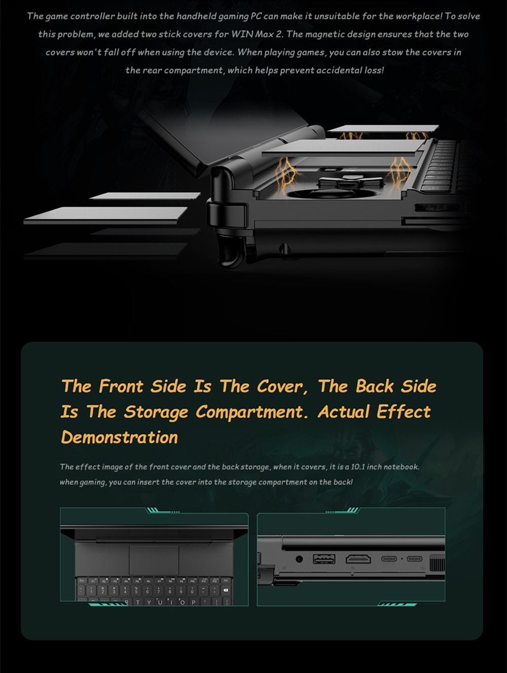 GPD WIN Max 2 Smallest Handheld Gaming Laptop 10.1 Inch Touch Screen  CPU AMD 6800U Mini PC RAM 32GB SSD 2TB - EU Plug