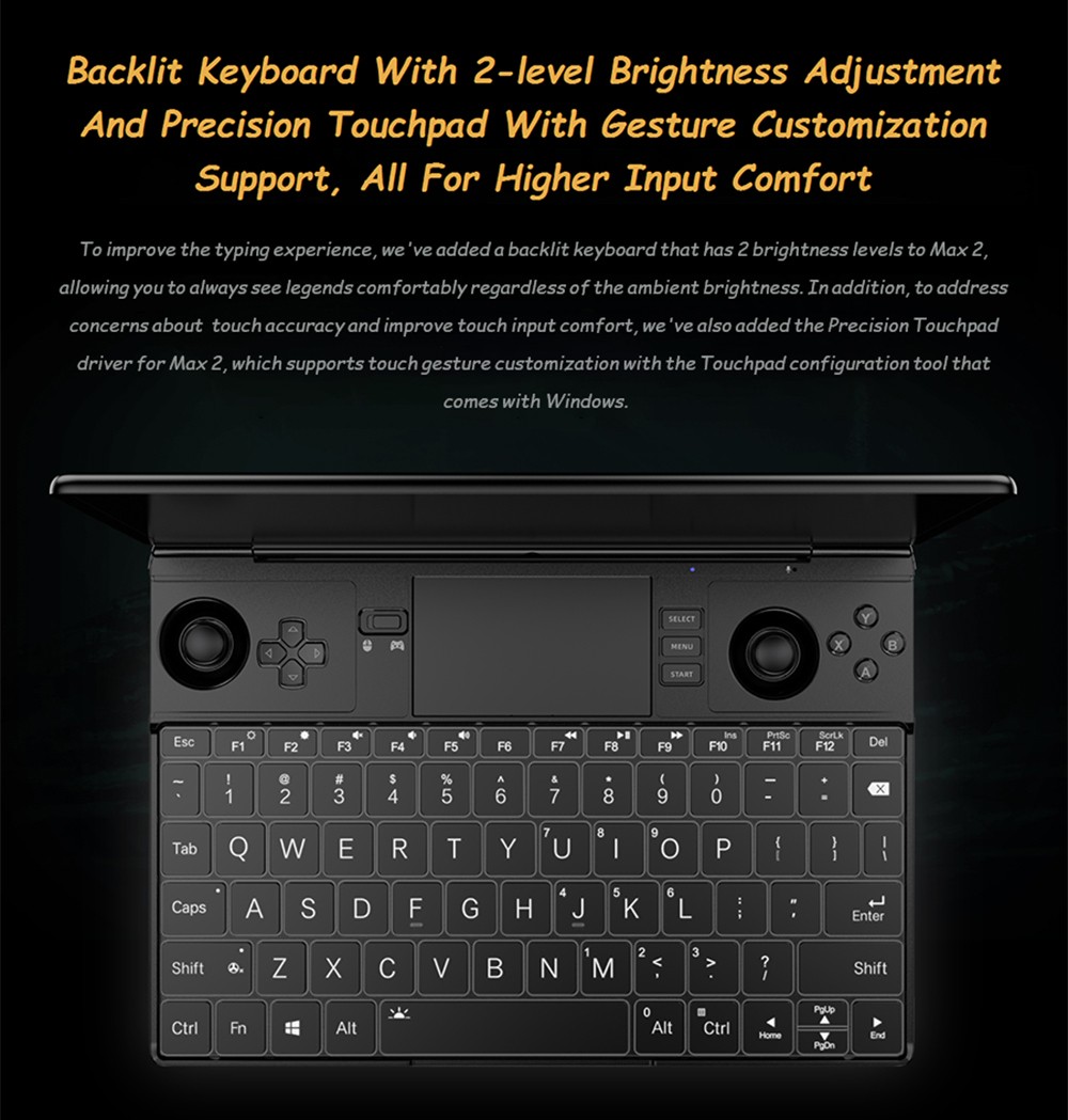 GPD WIN Max 2 Smallest Handheld Gaming Laptop 10.1 Inch Touch Screen  CPU AMD 6800U Mini PC RAM 32GB SSD 2TB - EU Plug