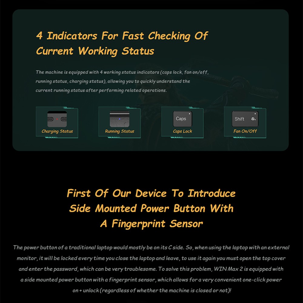 GPD WIN Max 2 Smallest Handheld Gaming Laptop 10.1 Inch Touch Screen  CPU AMD 6800U Mini PC RAM 16GB SSD 1TB - US Plug