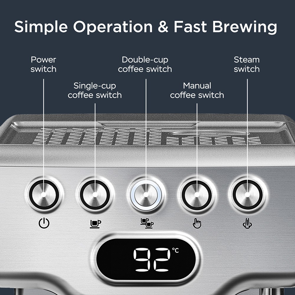 New Geek Chef GCF20E Espresso Maker Coffee Machine with Foaming Milk ...