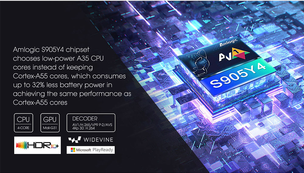 MECOOL KM7 TV Box Amlogic S905Y4 Quad Core 2GB RAM 16GB eMMC 2.4G+5G WIFI Bluetooth 4.2 Android 11 Google Certified AV1