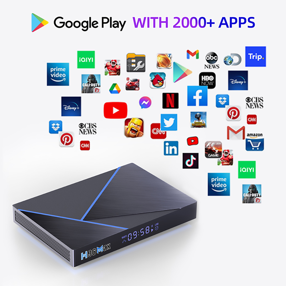 H96 MAX V56 Android 12 RK3566 4GB/32GB TV BOX 1.8GHz 2.4G+5G WIFI Gigabit LAN 8K Decode - US Plug