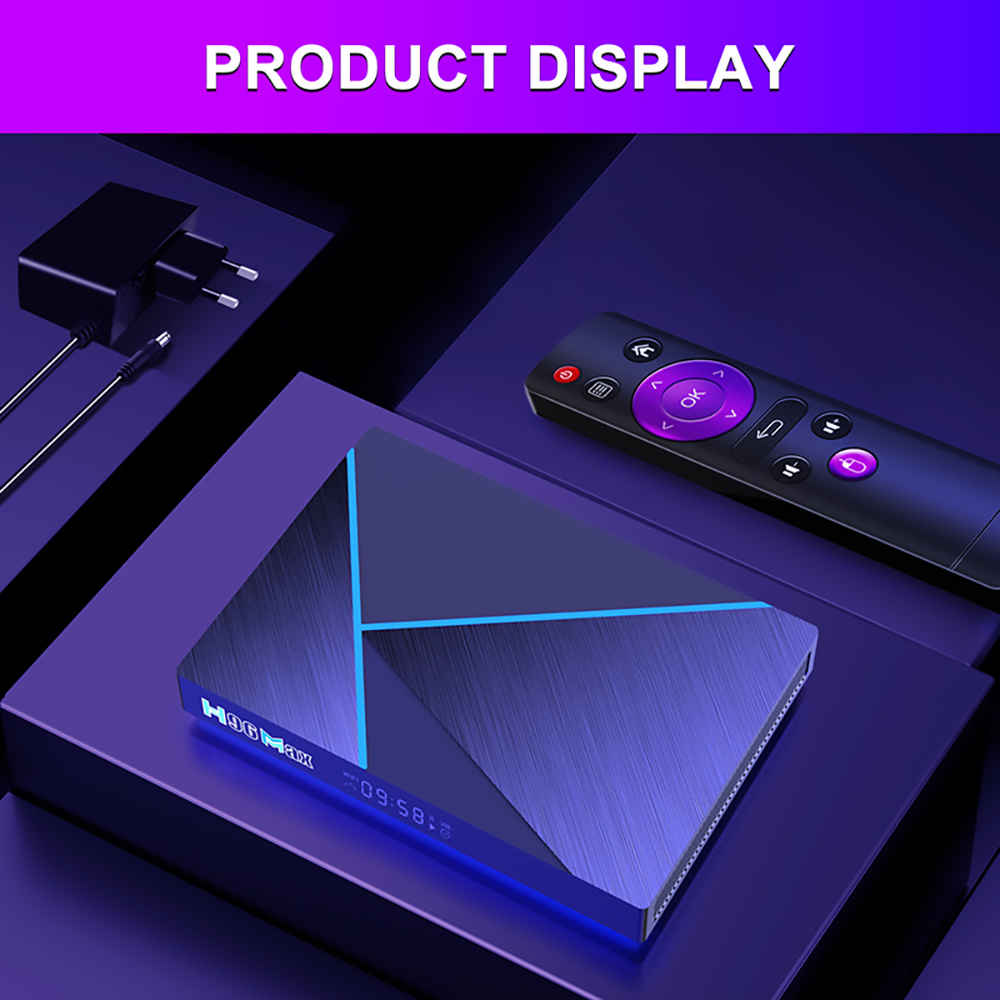H96 MAX RK3566 Android TV Box 11.0 – 8GB RAM 64GB ROM, WiFi 2.4G/5G, LAN 1000M, 4K HDR, HEVC, Con Tastiera I8 Retroilluminata, Bluetooth 4.0