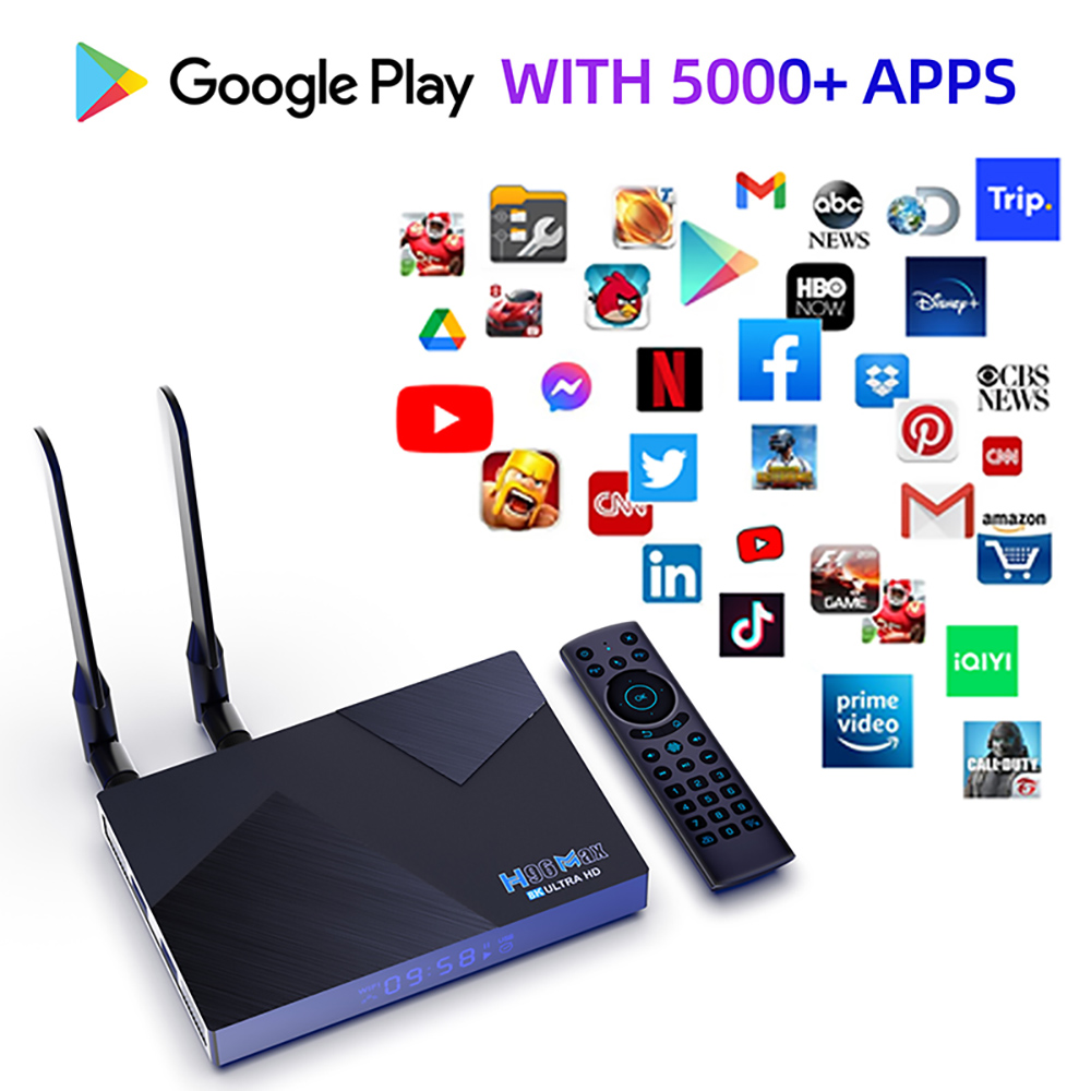 H96 MAX V58 Android 12 TV Box RK3588 Octa Core 2.4GHz 4GB DDR4 RAM 32GB EMMC ROM WiFi6 2.4G/5GHz Dual Wi-Fi Antenna 1000M Ethernet Gigabit LAN 8K@60FPS H.265 AV1 Decoding BT5.0 USB3.0 Voice Remote Control Multi-Languages Media Player - EU Plug 19 H96 MAX V58 Android 12 RK3588 4GB/32GB TV BOX WIFI6 Gigabit LAN 8K Decode - EU Plug